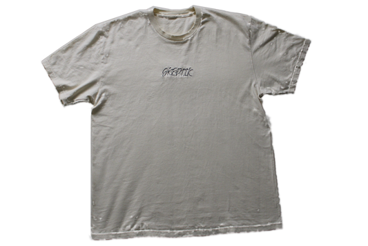 Cursive Embroidered Tee Off White